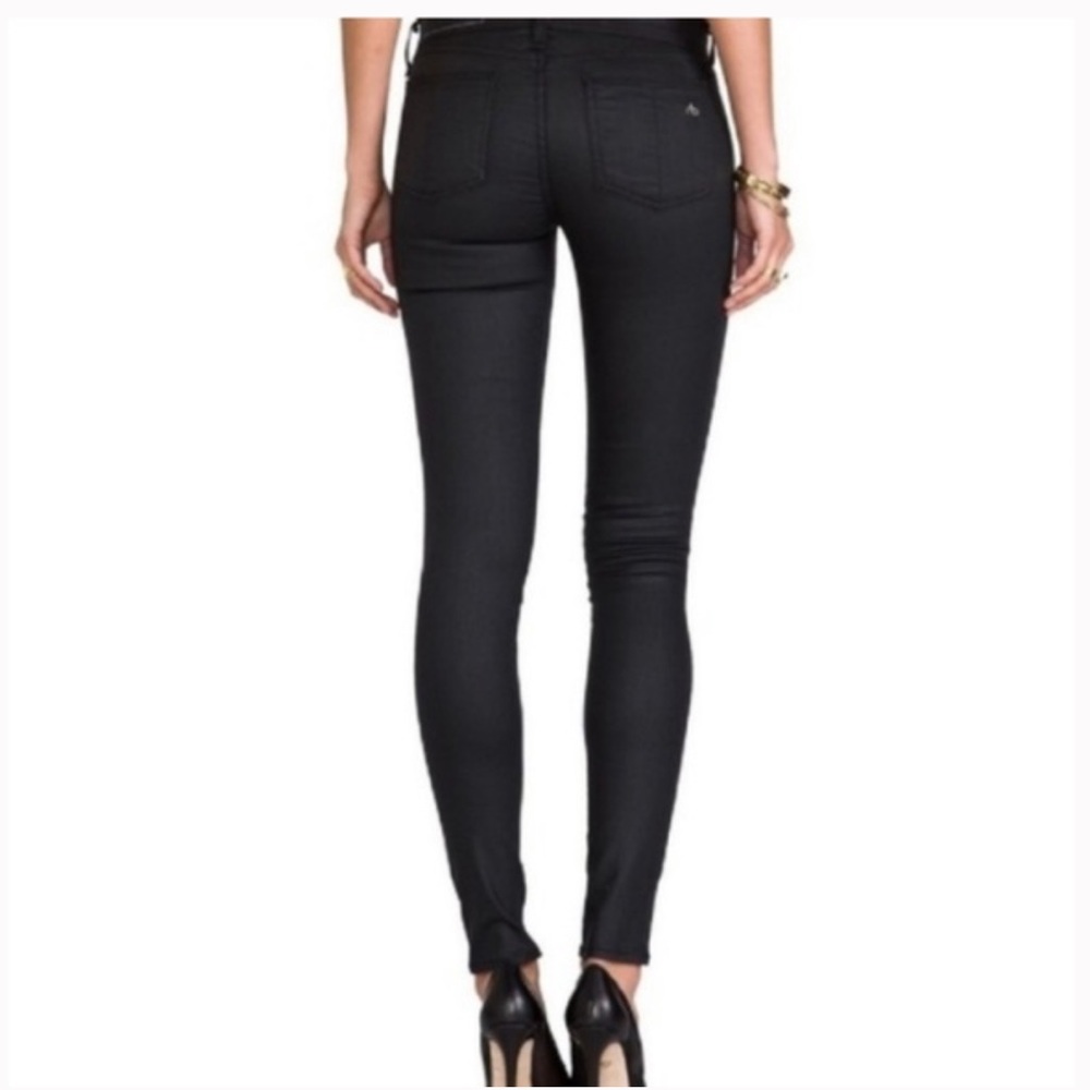 Rag & Bone sz 25 black coated skinny jeans - Picture 2 of 7